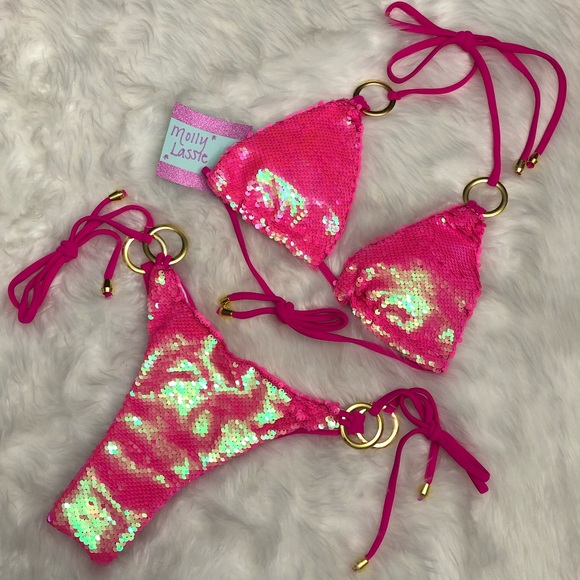 Other - Barbie Pink 💕 Sequin Bikini ✨ Siren Scrunch 💖